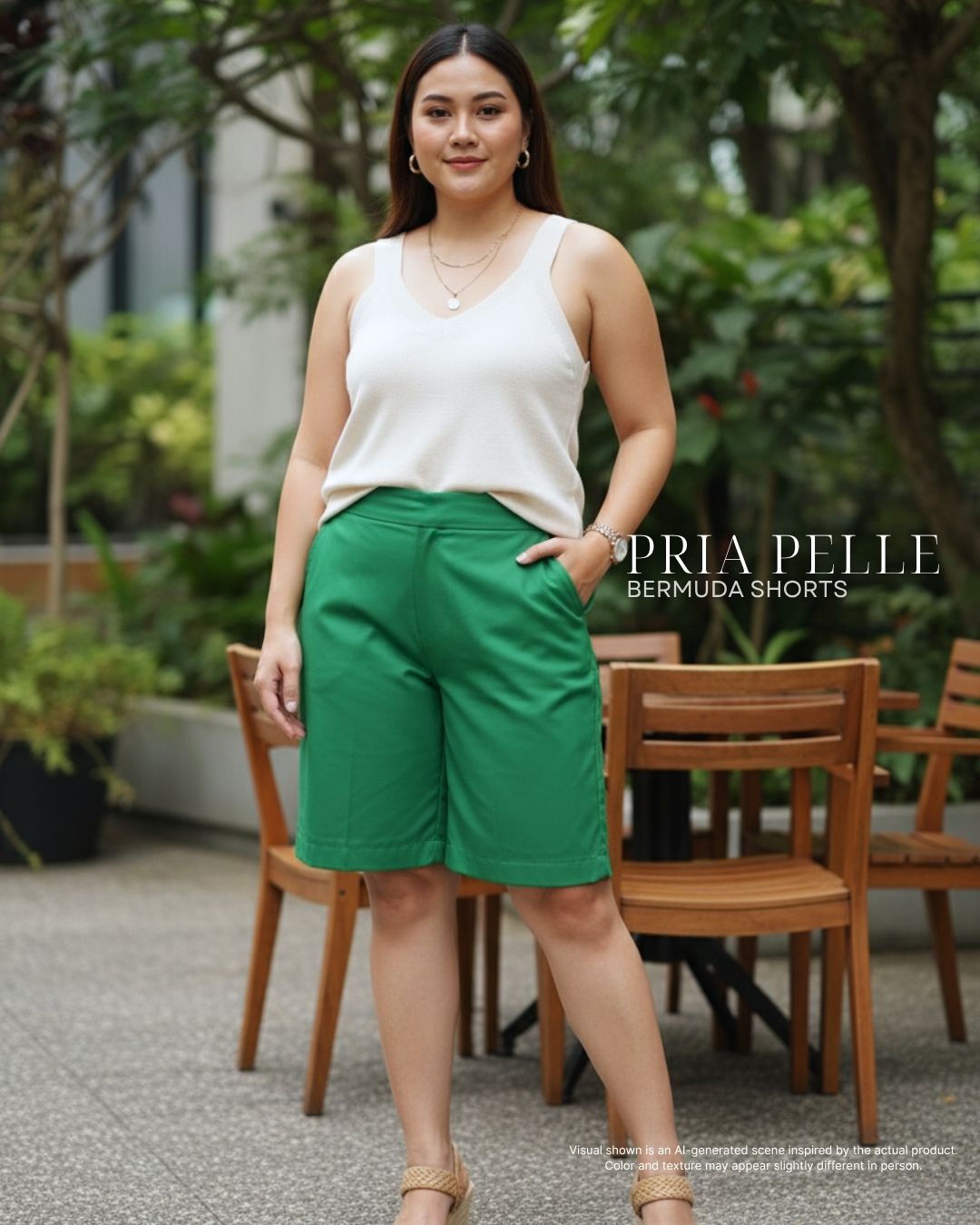 Pria Pelle Bermuda Shorts | Back garter - Cotton Blend Light Green