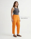Pria Pelle Ankle Pants Version 2 | Back Garter - Cotton Twill Light Orange | Non Stretch